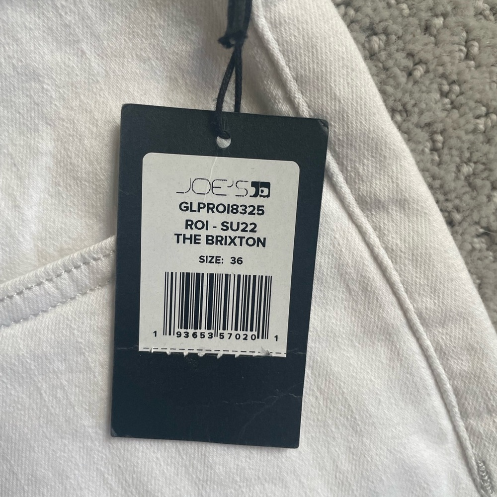 Slim Straight 36x32 Joe’s Jeans The Kinetic Brixton White Stretch Jeans NWT - Picture 2 of 7